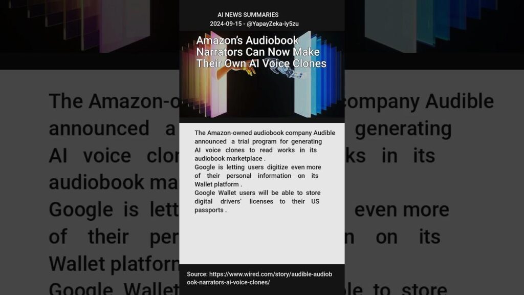 Amazon’s Audiobook Narrators Can Now Make Their Own AI Voice Clones